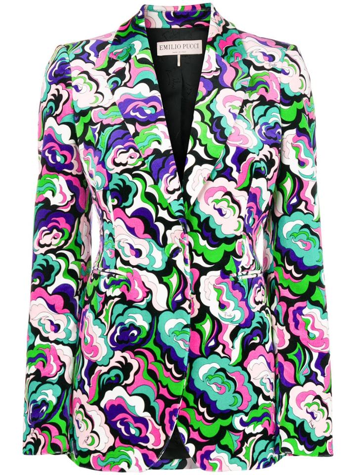 Emilio Pucci Colour-block Floral Blazer - Pink & Purple