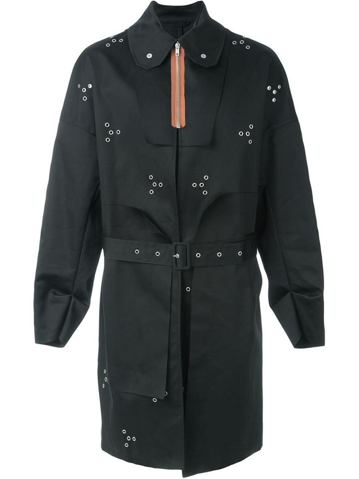 Raf Simons Contrasting Zipper Belted Coat