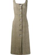 Simone Rocha Metallic Tweed Buttoned Dress, Women's, Size: 8, Green, Cotton/polyamide/acetate/wool