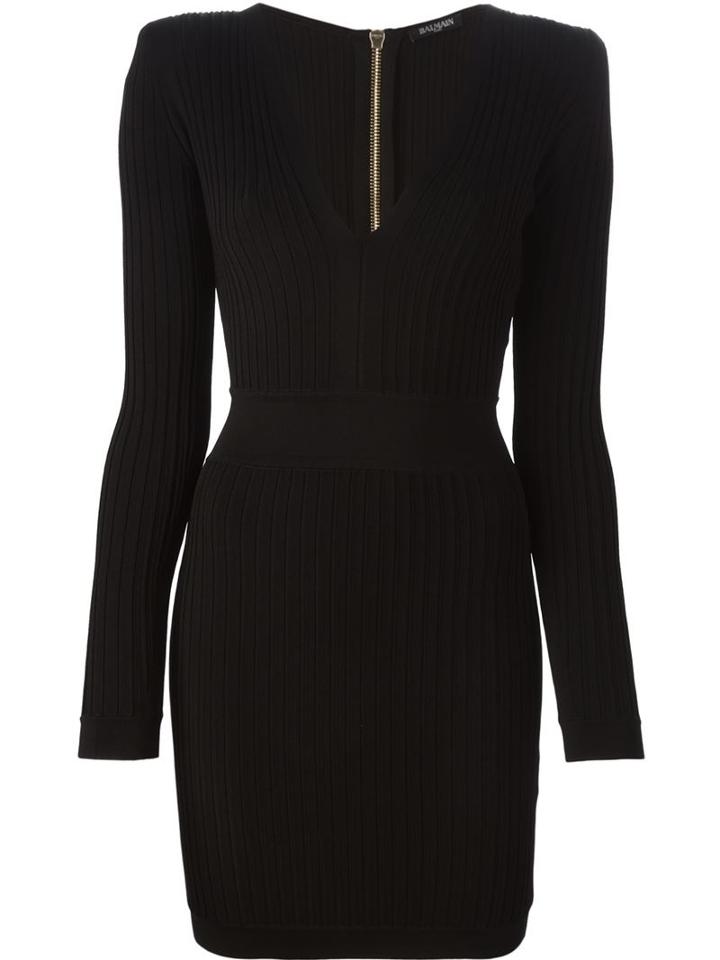 Balmain V-neck Knit Dress