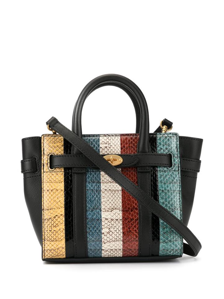 Mulberry The Bayswater Striped Tote - Black