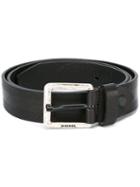 Diesel Taken Belt, Men's, Size: 85, Black, Calf Leather