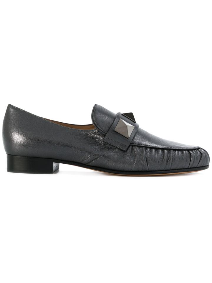 Valentino Valentino Garavani Macro Stud Loafers - Metallic