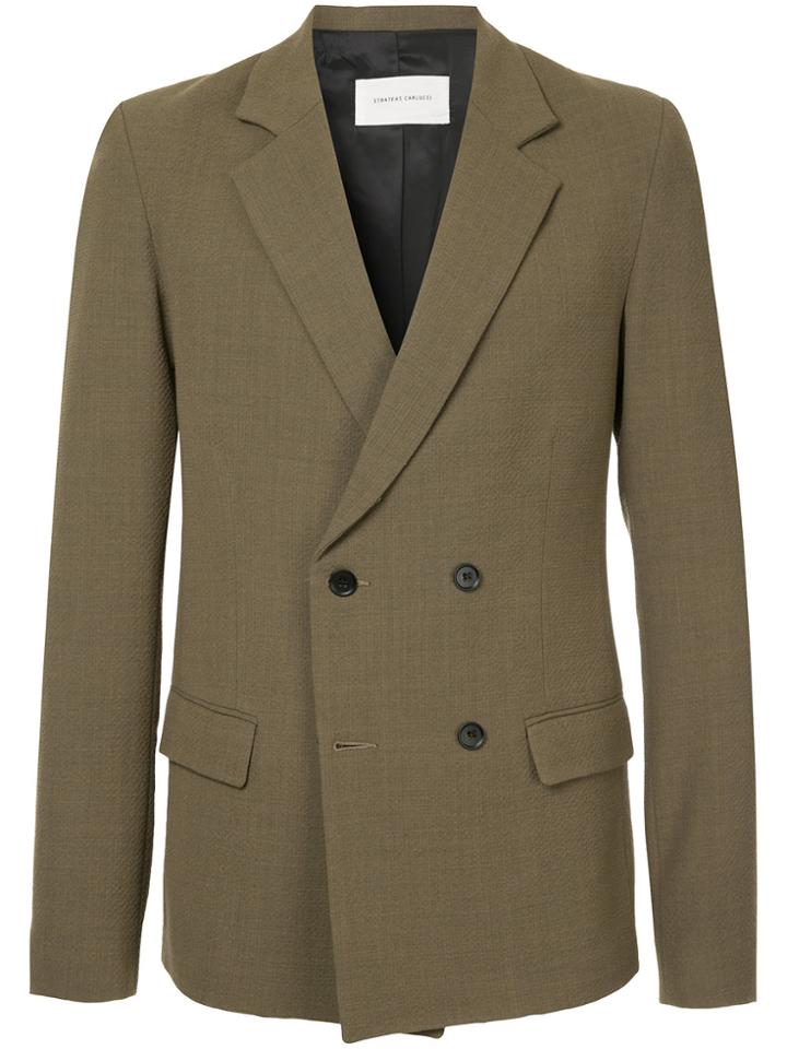 Strateas Carlucci Double Breasted Blazer - Green