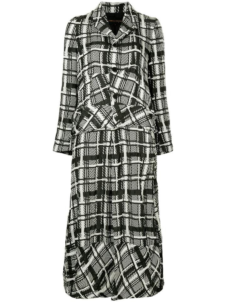 Comme Des Garçons Vintage Plaid Asymmetric Skirt Suit - White