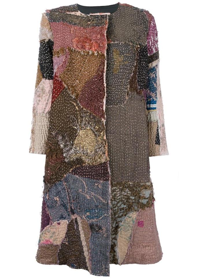 By Walid Hand Dyed Patchwork Coat, Women's, Size: Medium, Silk