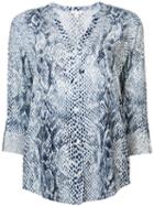 Joie - Snakeskin Print Shirt - Women - Rayon - S, White, Rayon