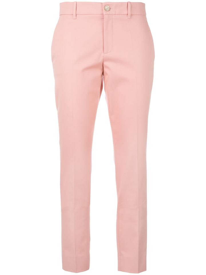 Gucci - Classic Slim Leg Trousers - Women - Cotton/polyester/spandex/elastane/viscose - 42, Pink/purple, Cotton/polyester/spandex/elastane/viscose