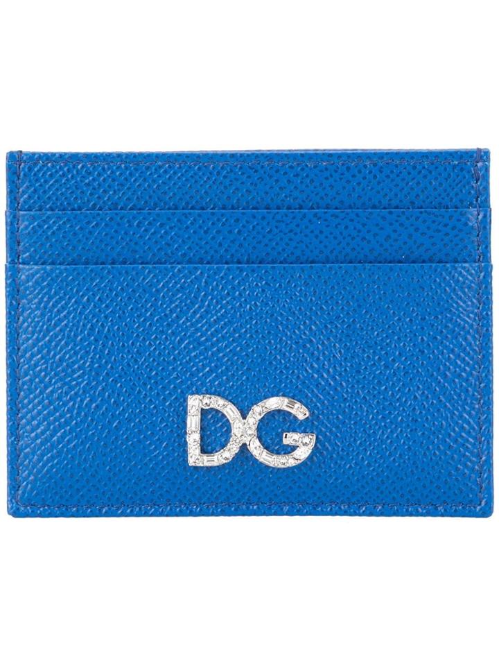 Dolce & Gabbana Crystal Logo Card Holder - Blue