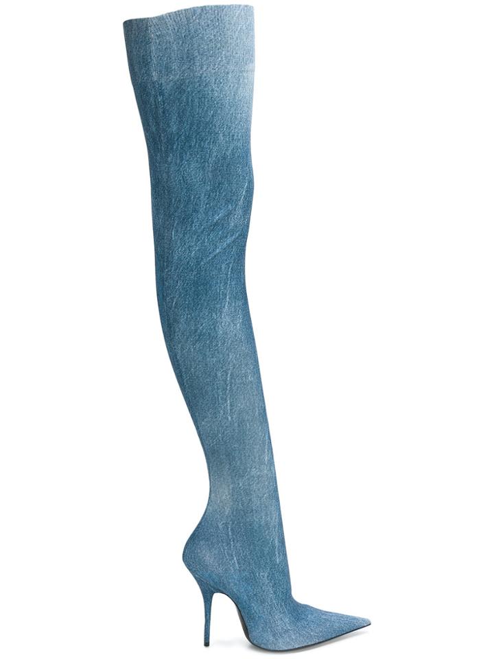 Balenciaga Knife Over-the-knee Boots - Blue