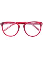Chloe Eyewear - Round Frame Glasses - Women - Acetate/metal - 53, Red, Acetate/metal