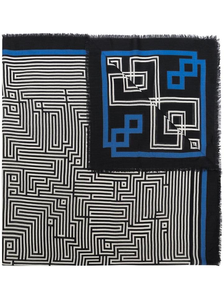 Haider Ackermann Wool Square Graphic Print Scarf - Blue