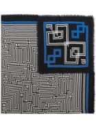 Haider Ackermann Wool Square Graphic Print Scarf - Blue