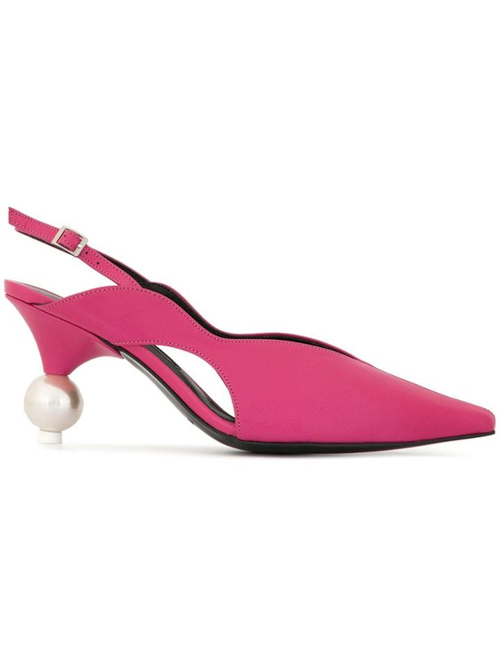 Yuul Yie Pearl Heel Slingback Pumps - Pink