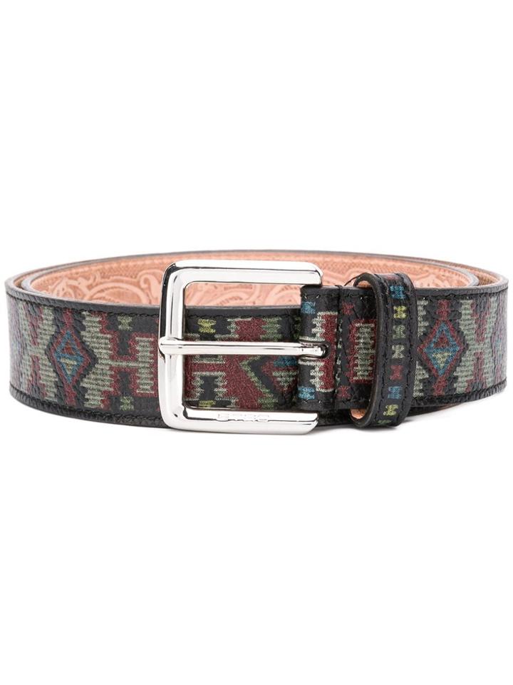 Etro Geometric Patterned Belt - Blue