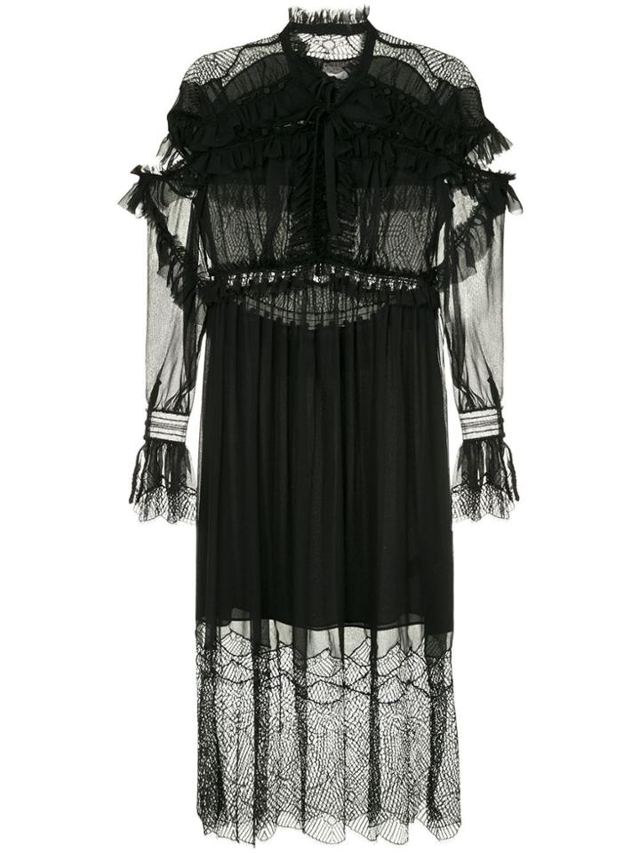 Jonathan Simkhai Frilled Transparent Dress - Black