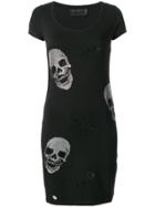 Philipp Plein Crystal Skull Dress - Black