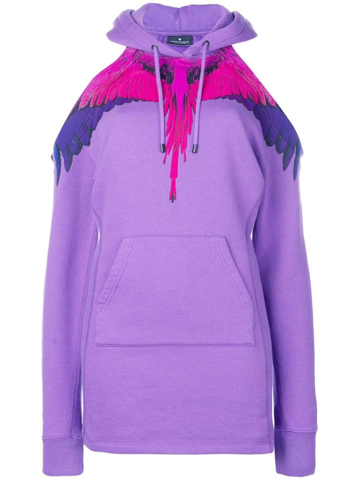 Marcelo Burlon County Of Milan Off Shoulder Wings Hoodie - Pink &