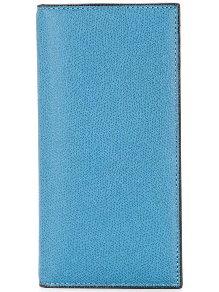 Valextra Vertical Billfold Wallet - Blue