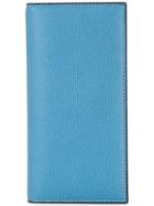Valextra Vertical Billfold Wallet - Blue