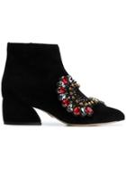 Paula Cademartori Embellished Ankle Boots - Black