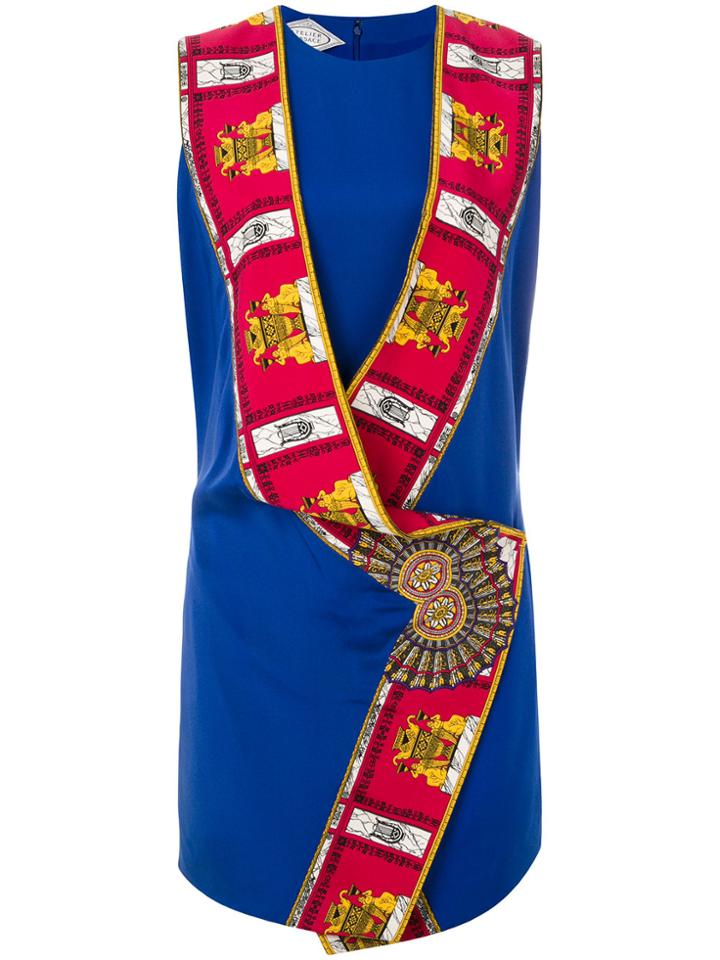 Versace Vintage Mini Dress & Draped Waistcoat - Blue