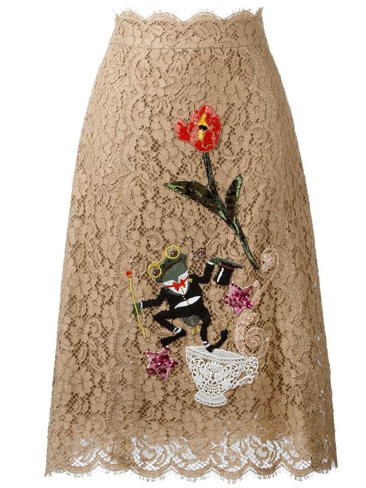 Dolce & Gabbana Embroidered Floral Lace Skirt