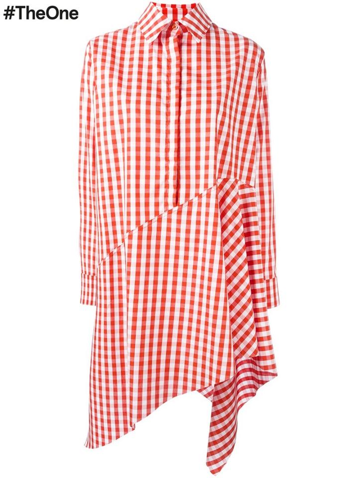 Marques'almeida Checked Oversized T-shirt, Women's, Size: Medium, Red, Cotton