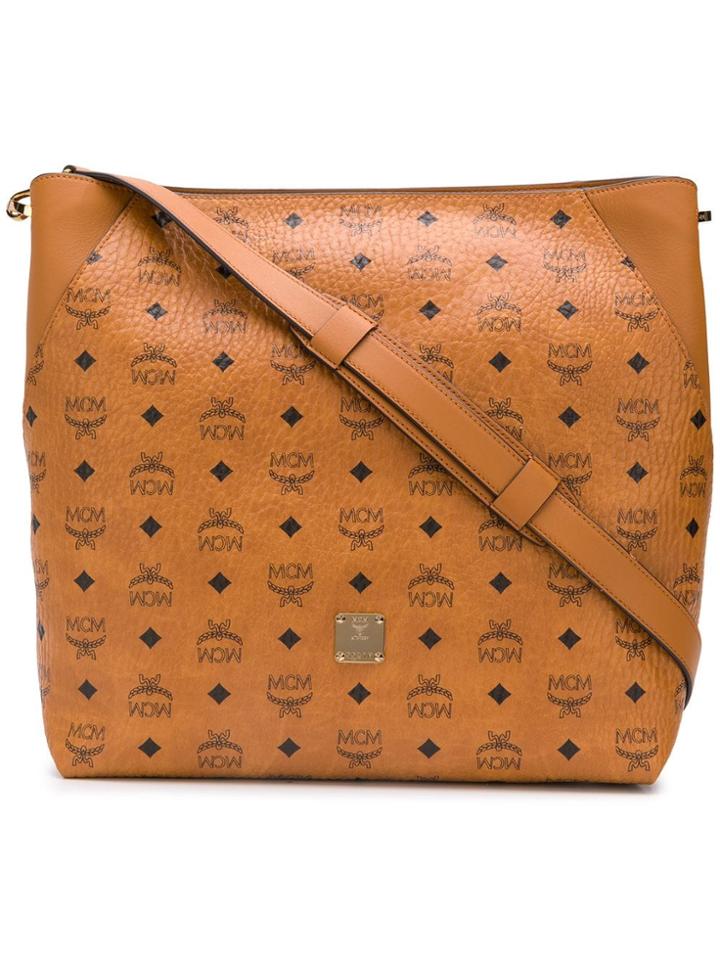 Mcm All-over Logo Tote Bag - Brown