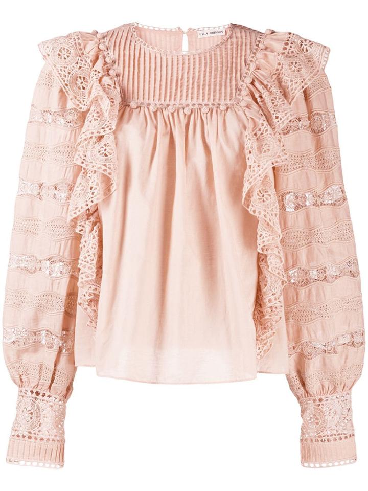 Ulla Johnson Lily Broderie Anglaise Blouse - Pink