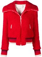 Marco De Vincenzo Furry Zipped Jacket - Red