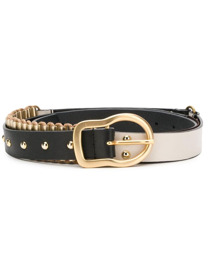Dorothee Schumacher Studded Two Tone Belt - Black