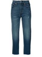 Levi's Raw Hem Cropped Jeans, Women's, Size: 29, Blue, Cotton/spandex/elastane