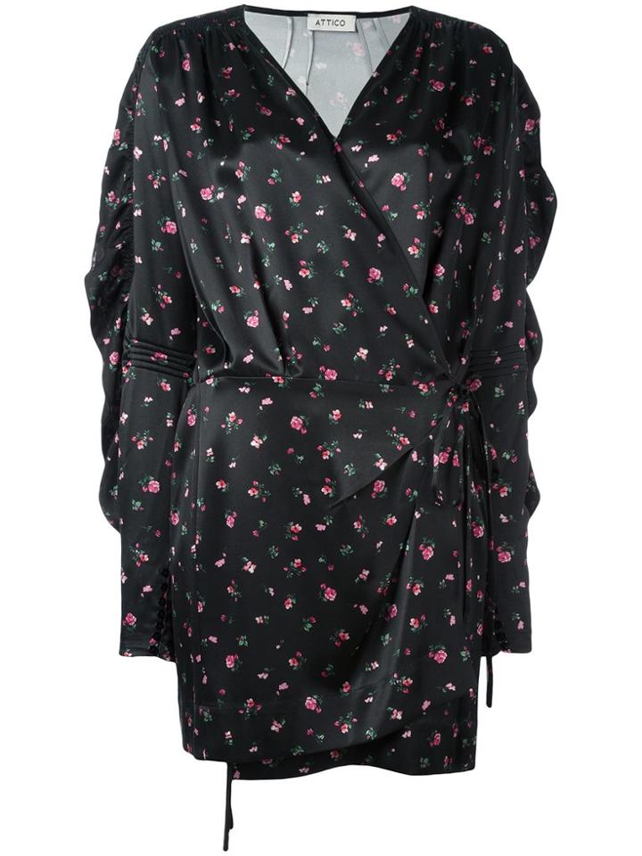 Attico 'stevie' Wrap Dress - Black