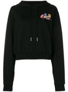Off-white Floral Embroidered Hoodie - Black