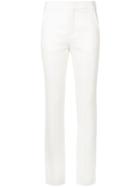 Chloé Slim Fit Embellished Stripe Trousers - White