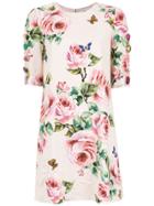 Dolce & Gabbana Rose Print Dress - Pink