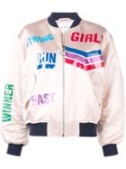 Mira Mikati Run Girl Glitter Vinyl Bomber Jacket - Pink
