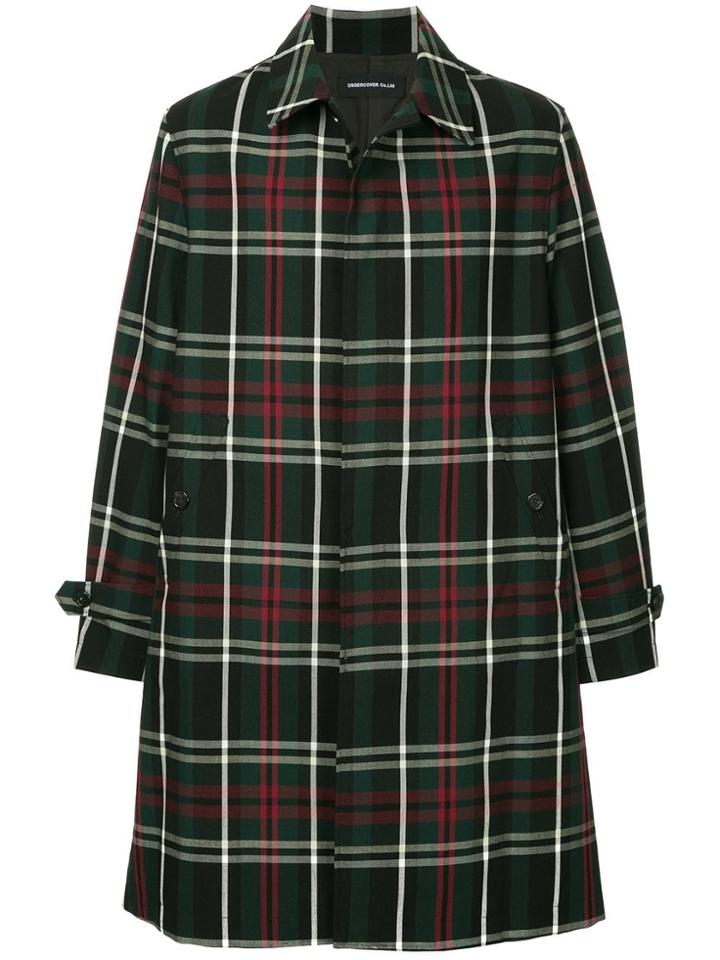 Undercover Checked Single Breasted Coat - Multicolour