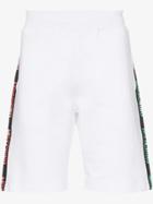 Moschino Ticker Tape Logo Cotton Shorts - White