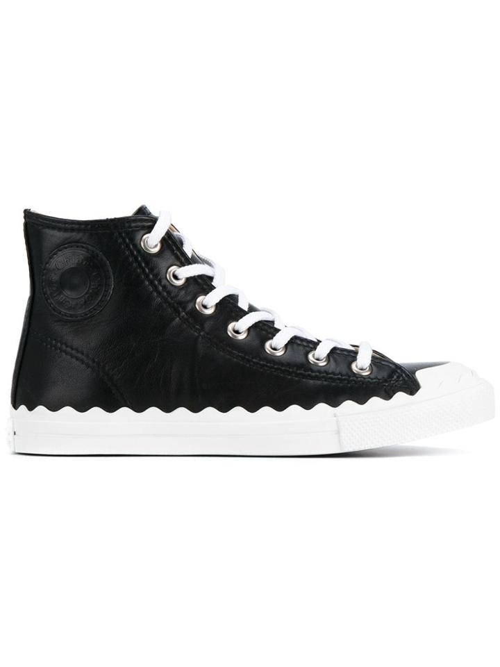 Chloé Black Kyle Leather Hi Top Sneakers