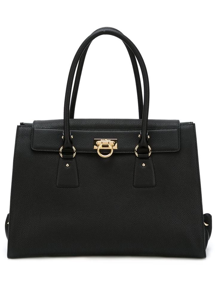Salvatore Ferragamo Large 'lotty' Tote, Women's, Black