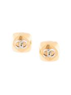Chanel Pre-owned Cc Motif Two-tone Earrings - Gold
