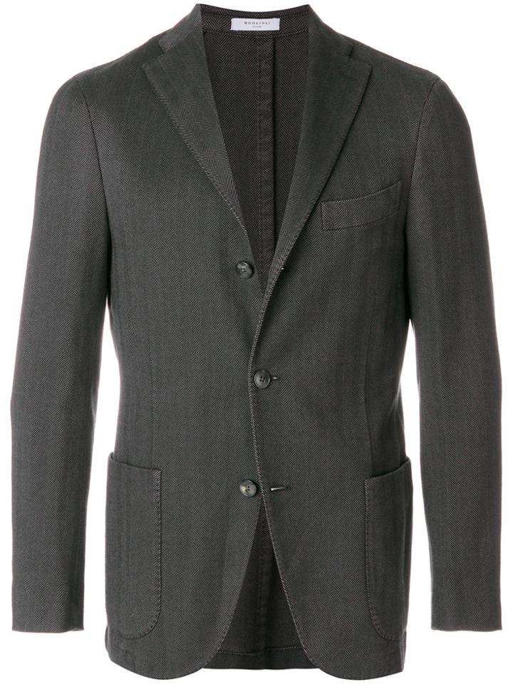 Boglioli Striped Slim-fit Suit Jacket - Black