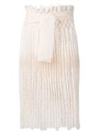 Ermanno Scervino - High-waisted Lace Skirt - Women - Silk/polyamide - 42, Nude/neutrals, Silk/polyamide