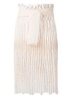 Ermanno Scervino - High-waisted Lace Skirt - Women - Silk/polyamide - 42, Nude/neutrals, Silk/polyamide