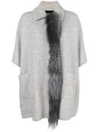 Fabiana Filippi Fox Fur Trim Coat - Grey