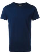 A.p.c. Crew Neck T-shirt, Men's, Size: Small, Blue, Cotton