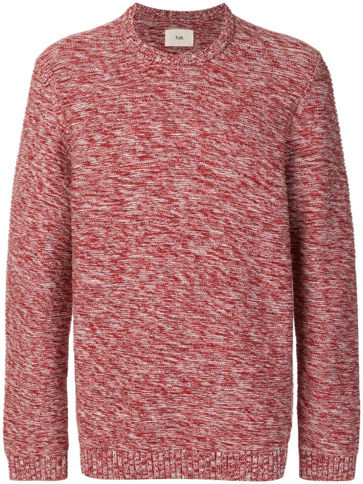 Folk Irregular Stripe Sweater - Red