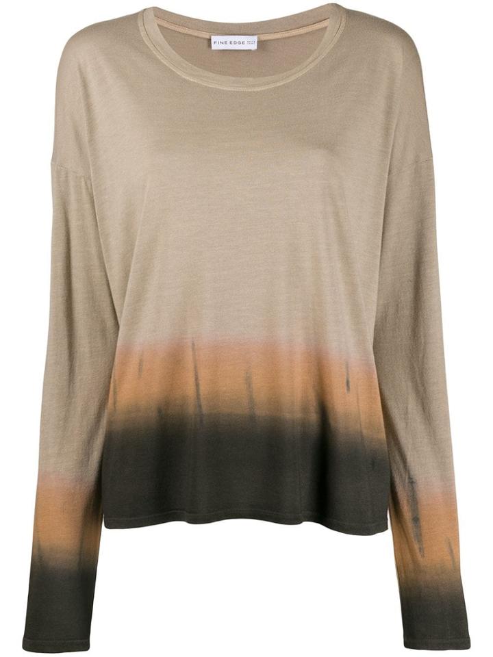 Fine Edge Tie-dye Long Sleeve Top - Neutrals